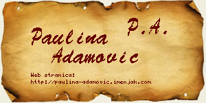 Paulina Adamović vizit kartica